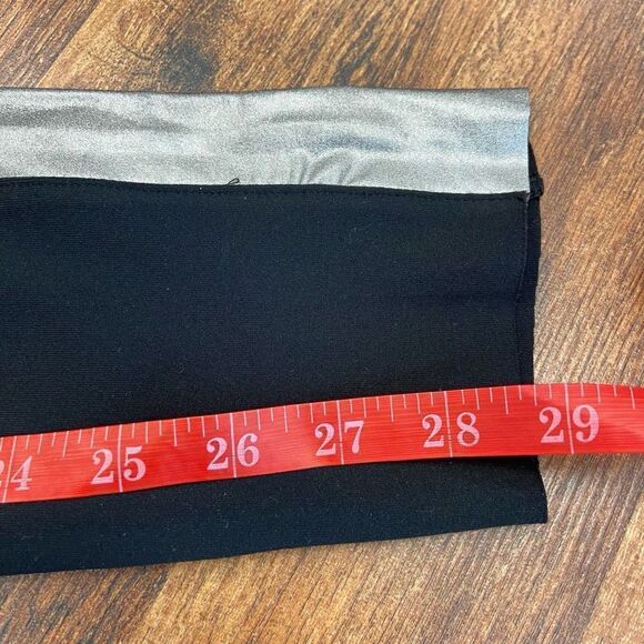 Norma Kamali Women's Black Elastic Waist Pull On Silver Side Leggings Medium NWT - Picture 8 of 8